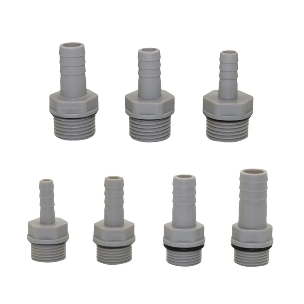 

Plastic-Steel Straight Connector Garden Aquarium Air Pump Hose connector 3/8",1/2" thread to 6/8/10/12mm Hose Joint