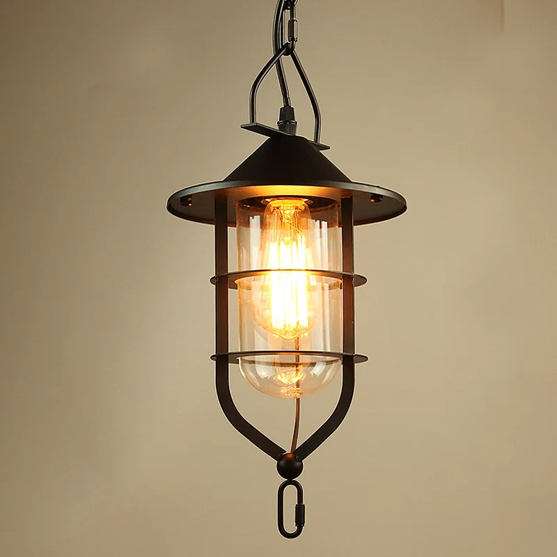 

Retro industrial country restaurant Pendant Lights creative loft bedroom cafe lamp wrought iron droplight Edison LED lighting