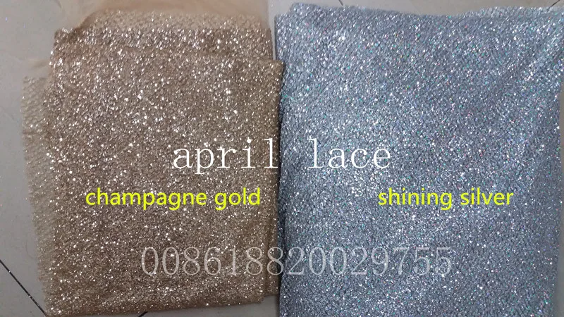 aa131  champagne/silver mesh dobby hand print  glued glitter fabric for lady sawing/wedding dress/veil,send by dhl