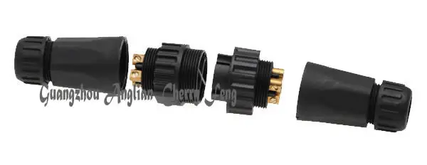 Imagem -03 - Conector de Parafuso de Bronze M22 Conector à Prova Dágua Ip68 com Pinos Alta Potência Macho para Fêmea Conexão de Fio Elétrico