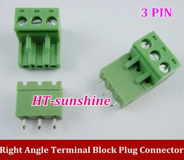 

Hot Sale 5.08mm Pitch Right Angle 3 pin 3 way Screw Terminal Block Plug Connector 2EDG5.08