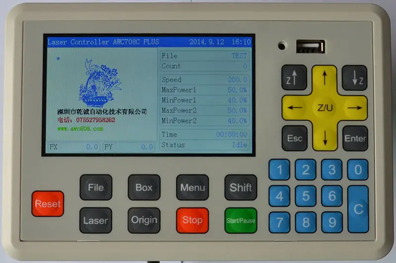 DSP CO2 Laser Cutter Engraver LCD Motion Controller System AWC708Plus newest