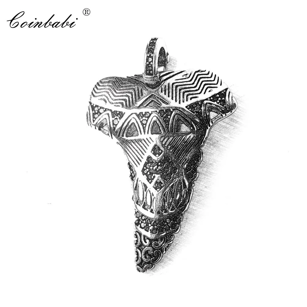 

Pendant Maori Shark's Tooth 925 Sterling Silver For Women And Men Vnitage Gift Europe Key Chains Pendant Fit Link Necklace
