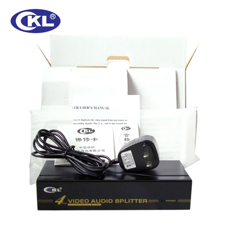 CKL-104S 4 Port VGA Splitter with Audio Metal Case Supports 450Mhz 2048*1536