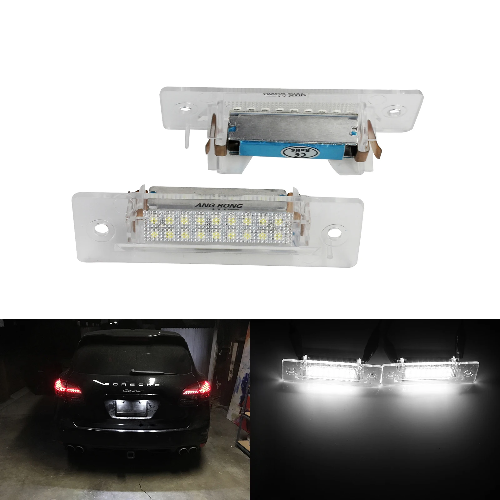 ANGRONG 2X Canbus LED Licence Number Plate Light For Porsche 911 Carrera 964 993 996 968 986