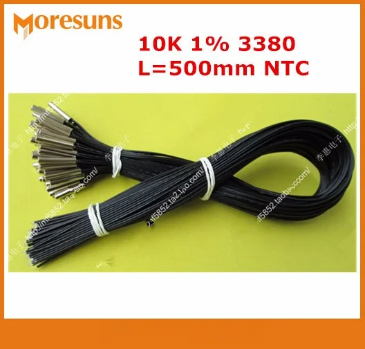 

Fast Free ship 100pcs/lot Custom Made NTC Temperature Sensor 10K 1% 3380 L=500mm NTC Thermistor