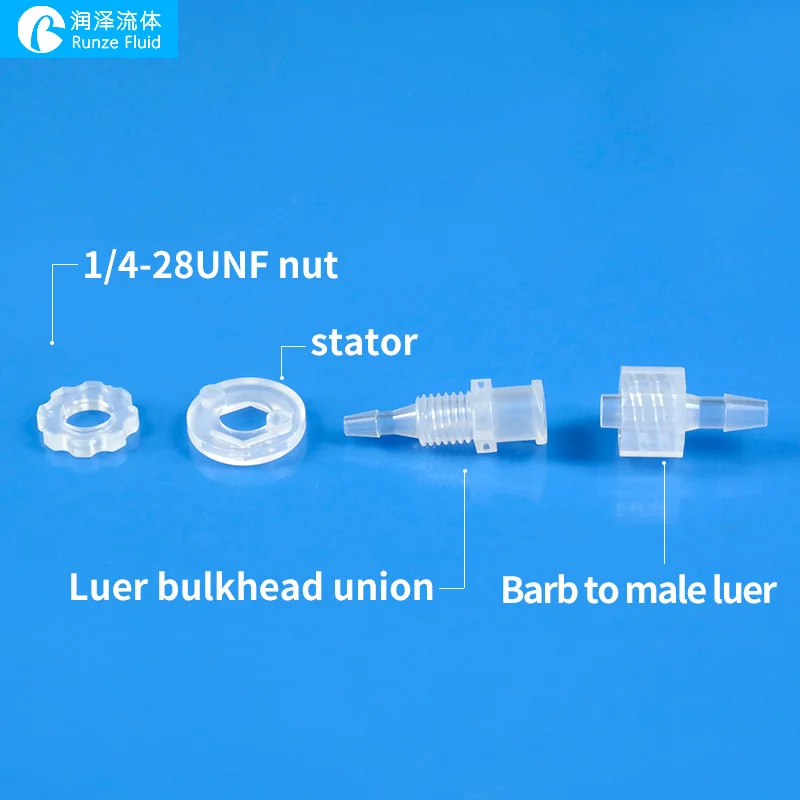 

10pcs-pk,Food Grade Luer Lock Bulkhead Fitting 1/4-28UNF M10 to Barb 1/16 ,3/32 1/8 1/4 For Mounting Panel