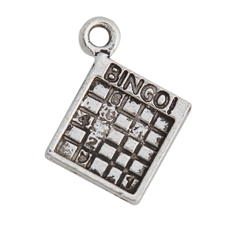 Fashion 20pcs Alloy Bingo Game Charms Vintage Pendant Bingo Charms 15*17mm AAC1059