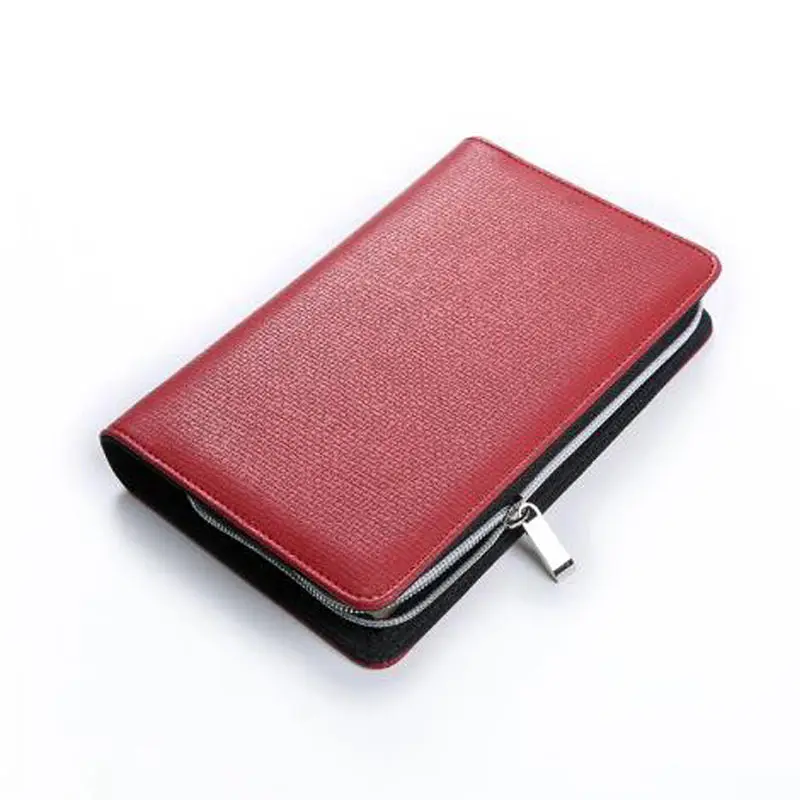 Yiwi Logo Customized Notebook A5 & A6 Business Binder Zipper Bag PU Leather Organizer Planner With Calculator or Memo Pads