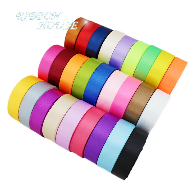 

(25 Yards/roll) 1 inch 25mm Single Face Satin Ribbon Gift Christmas Hair Accessories Decorative Packaging Celebration