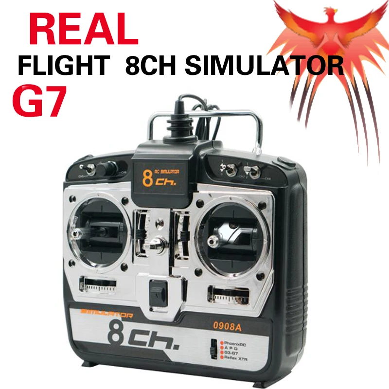 Real 8CH RC Flight Simulator Play With PC Support G7 Phoenix 5.0 XTR Remote Control Helicopter Phantom Mavic Drone (Mode2)