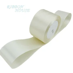(25 yards/roll) 50mm Cream White Single face satin ribbon webbing decoration gift Christmas ribbons