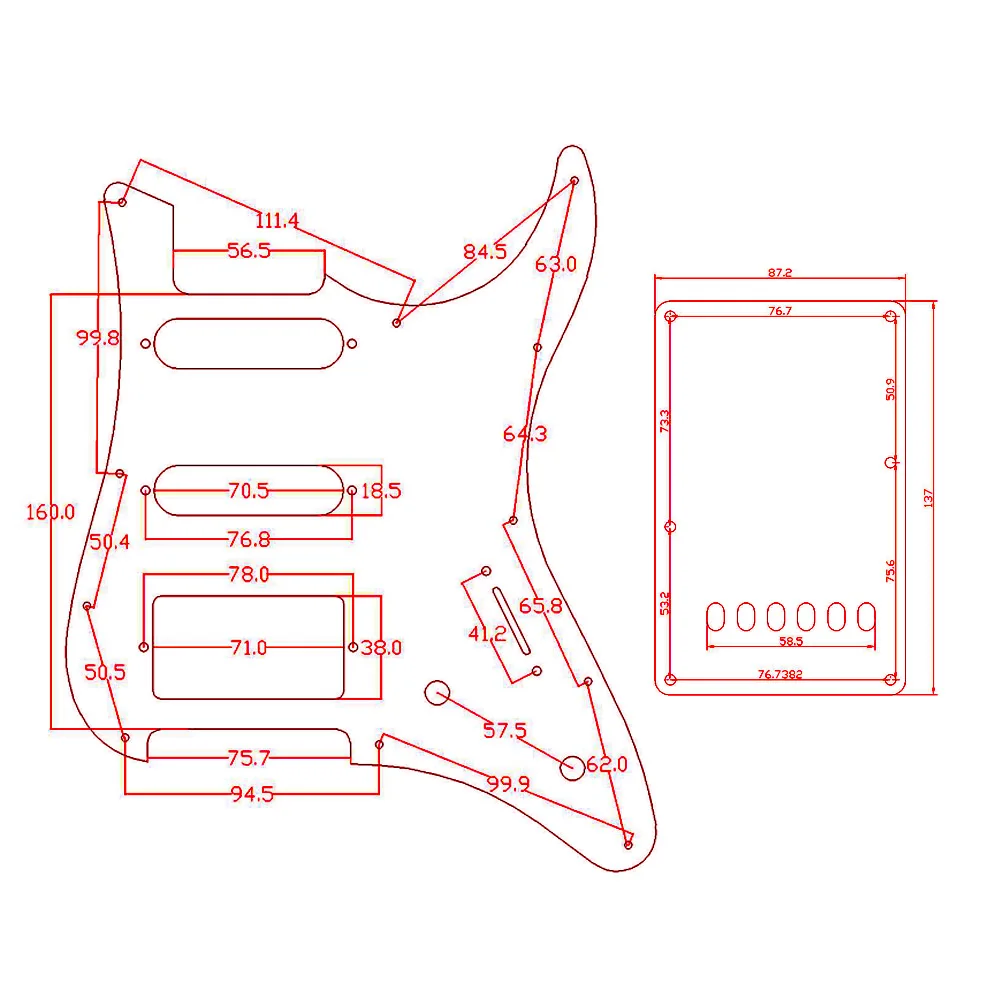 Dopro HSS/SSS Pickguards and Back Plate with Screws fits for Yamaha PACIFICA