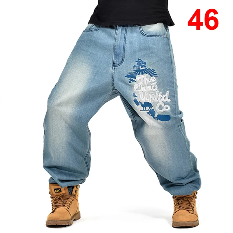 Embroidery Baggy Jeans Men Denim Pants Loose Streetwear Jeans Hip Hop Casual Skateboard Pants for Men Plus Size Trousers S097