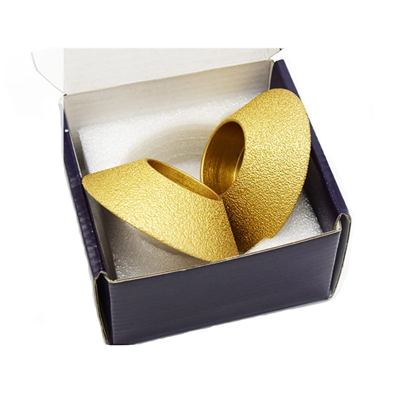 RIJILEI 74MM Brazed Diamond Profile Wheel 45 Degree Single Angle Grinder Granite Edging Disc Diamond Grinding Wheel MX50