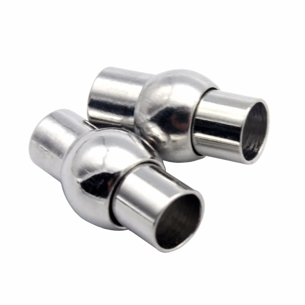 Aaazee 3 Sets 5mm Inner Hole Rose Gold Black Silver Magnetic Clasp Connectors with Safe Bar for DIY Bracelet Jewelry Making