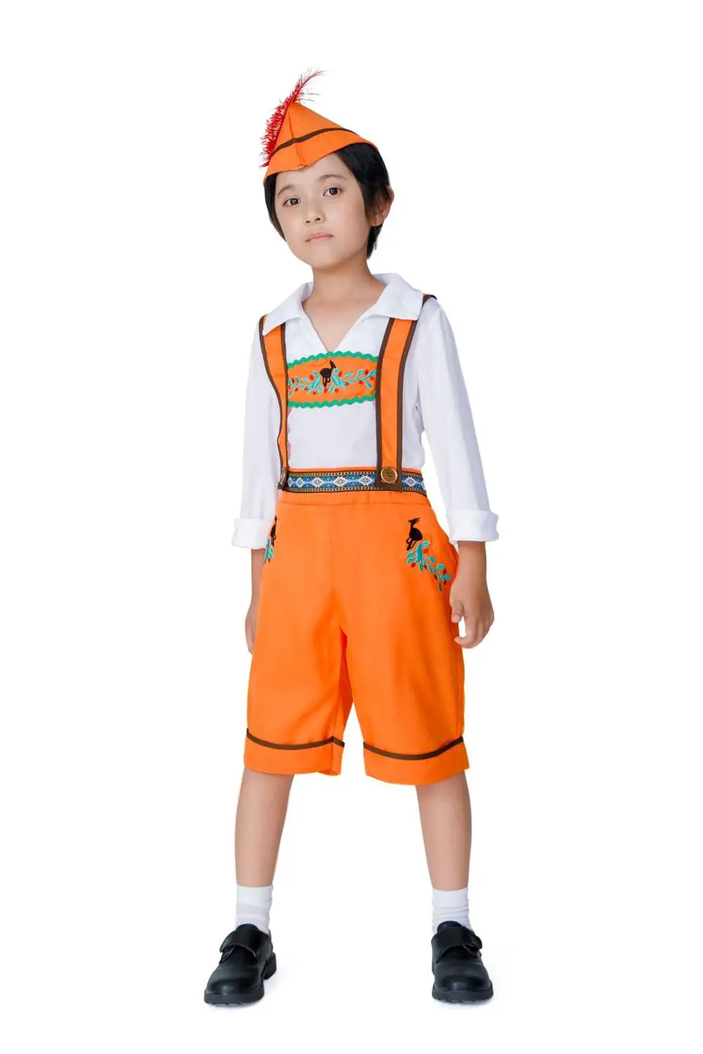 Disfraz de Oktoberfest para niños y niñas, uniforme de fiesta de fantasía alemana bávara, naranja, cerveza, camarero, mucama