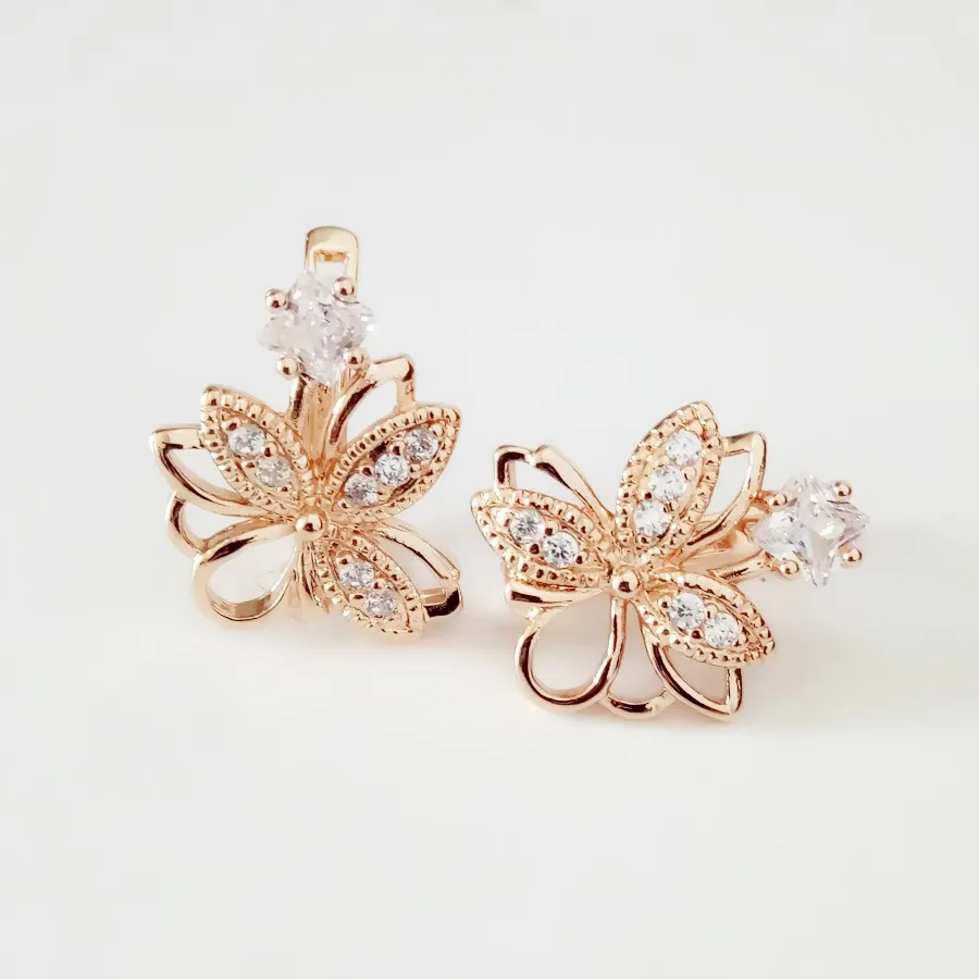 New Fashion  Exquisite Flower Design Earring+Ring+Necklace Jewelry Sets