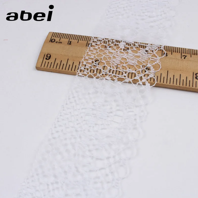 35mm 10yards White beautiful lace ribbon tape Embroidered Sewing lace Accessories DIY Wedding Decoration African lace trims