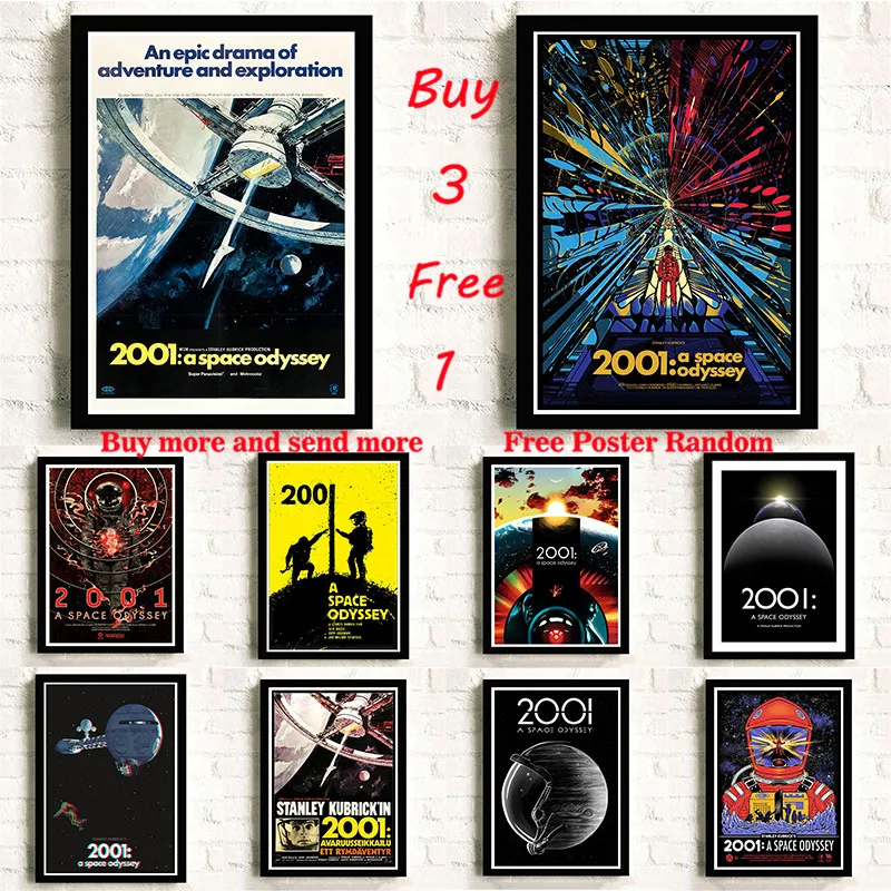 2001 A Space Odyssey Movie Coated paper Poster Posters Wall Art Painting for Living Room Home Decor Frameless