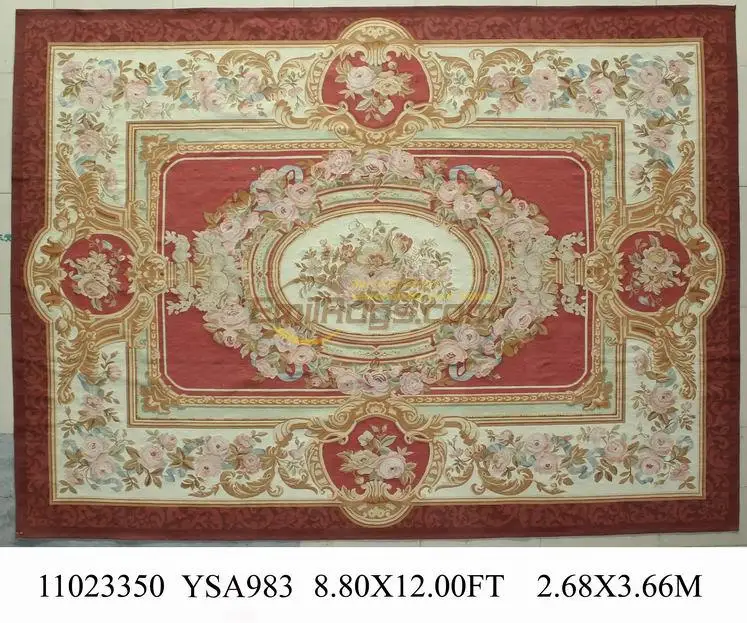 Antique French Style Aubusson Carpet Elegant Floral Antique Handknotted  Wool Aubusson  Carpet Sofa Floor Use Wool Rug Carpet