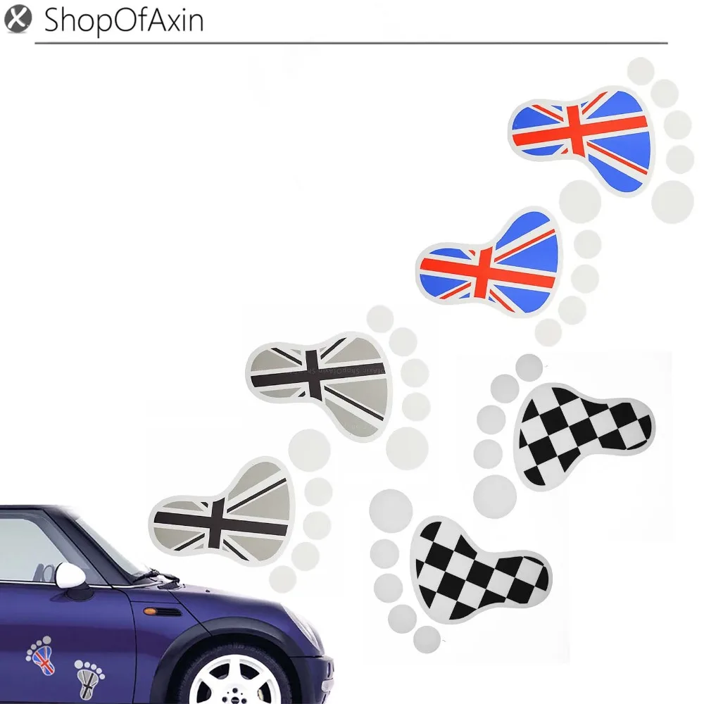 

Footprints Union Jack Car Decorative Stickers for Mini Cooper Mix Lot Fashion