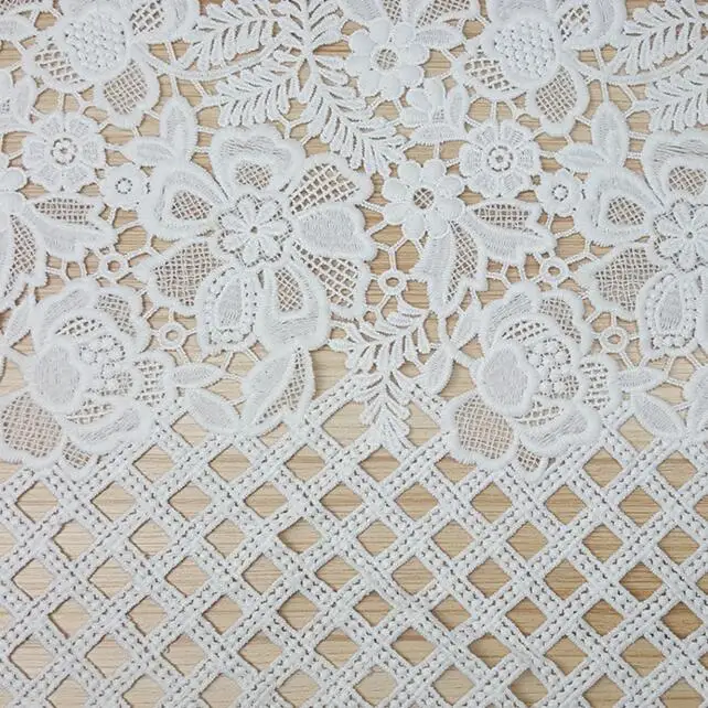 2yards African Lace Fabric 2019 High Quality Milk Silk Embroidered Nigerian Lace Fabric For Women Dress White French Lace Fabric