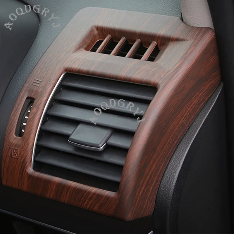 Matte Peach wood grain texture Air Conditioning Vent Outlet Cover Trim 2pcs For Toyota Land Cruiser Prado FJ150 2010-2019