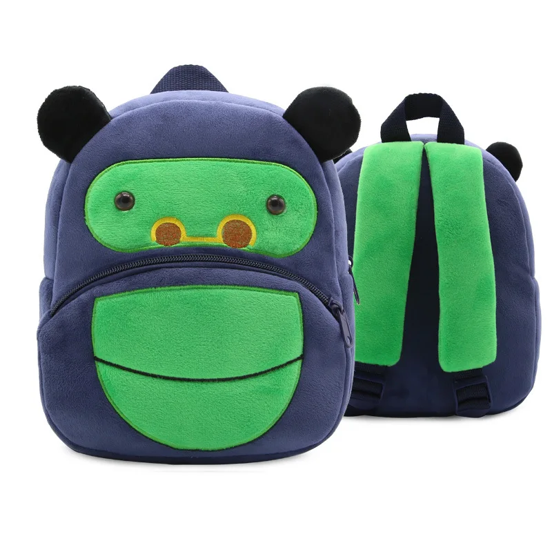 Crianças mochila escolar dos desenhos animados orangotango design aconchegante tecido de pelúcia macio para a criança do bebê menino jardim de infância crianças brinquedos saco escolar