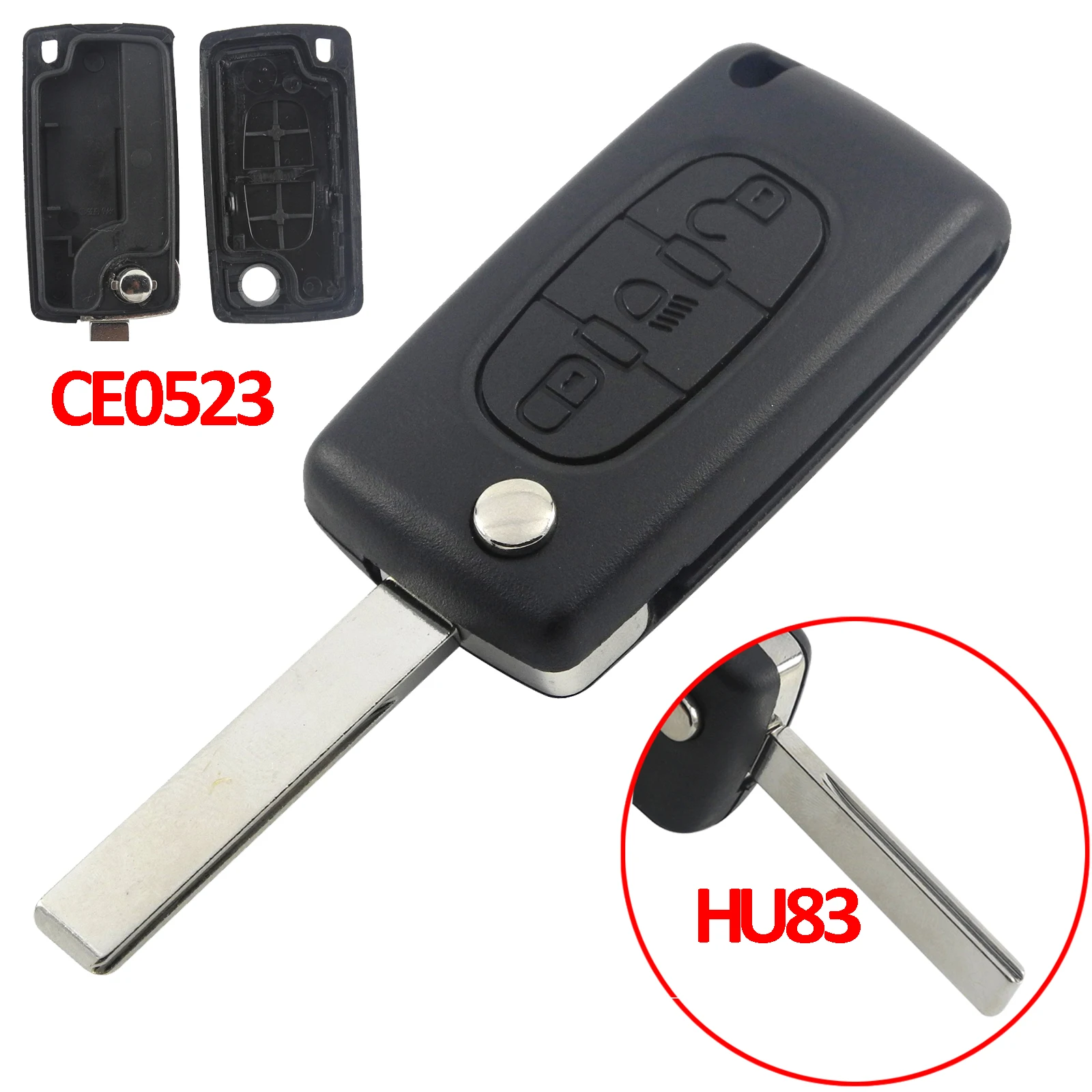 Jingyuqin CE0536/523 Flip Remote Key Case Shell Für Peugeot 307 308 407 408 Citroen C3 C4 C5 C6 Berlingo Picasso Xsara HU83/VA2
