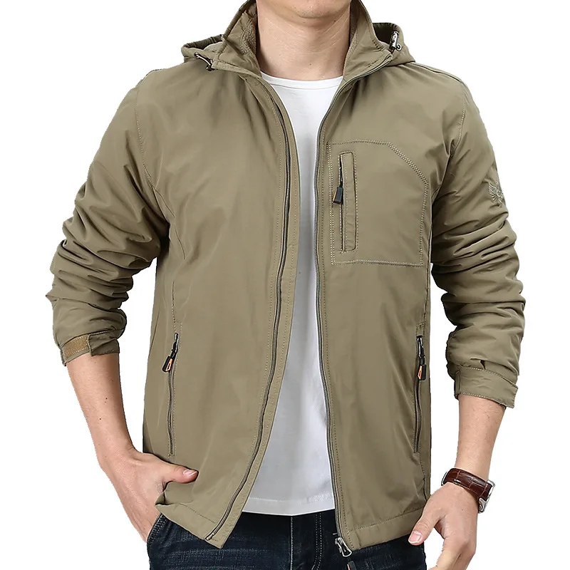 2022new Arrival Winter Warm Thick Fleece Men Jacket Coat Hooded Outwear Long Sleeves Embroidery Zipper Outfit Plus Size M-xxxxl