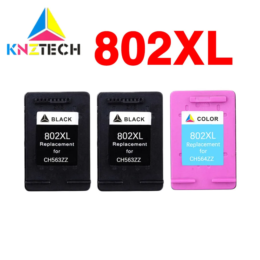 3x ink cartridges for hp802 802XL with high capacity ink for 802 for 1000 1050 2000 2050 1010