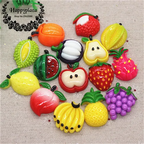 Cabochon en résine pour décoration artisanale, 10 pièces, simulation de fruits, l'inventaire, art alimentaire, bricolage