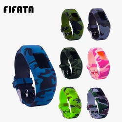 FIFATA para Garmin Vivofit JR/JR 2 camuflaje lindo correa de silicona niños banda inteligente reemplazo pulsera de silicona suave parte