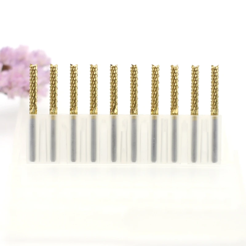 3.175mm 10PCS  Titanium coated strawberry PCB milling cutter corn tooth metal tungsten carbide CNC engraving router woodworking