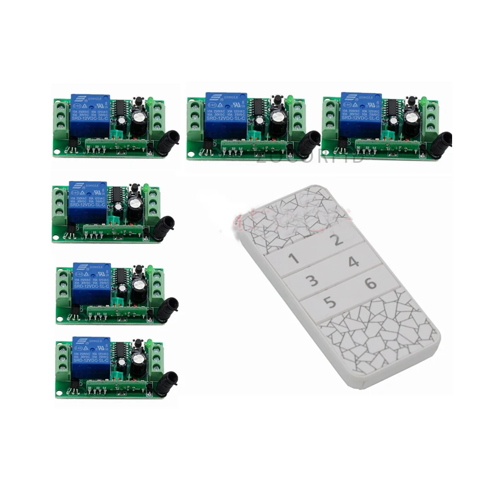 DIY 6 Channel Wireless Remote Control Switch Digital Remote Control Switch for Home appliance