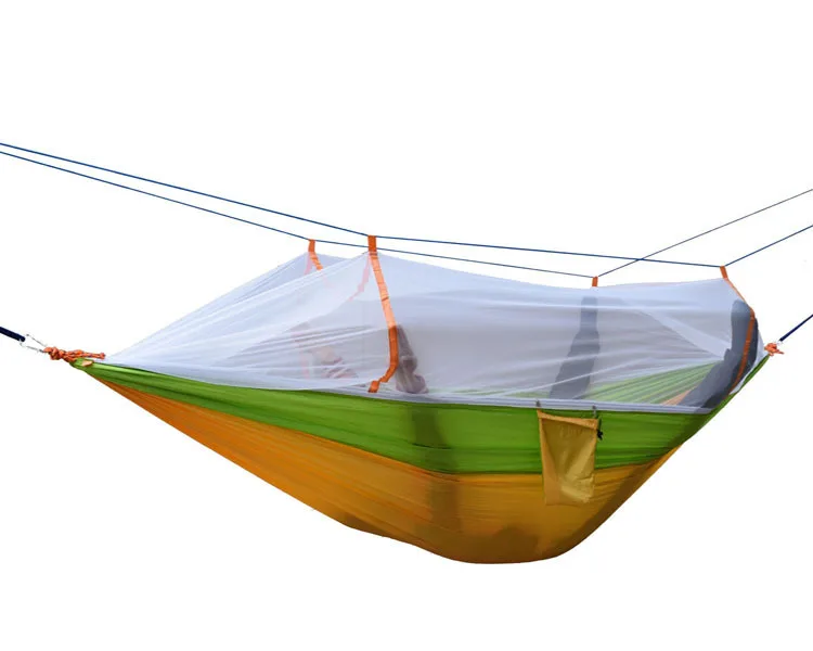 Double Hammock With Mosquito Net  Camping Survival Mosquito Net Hammock Parachute Cloth Portable Hammock 260*140 CM