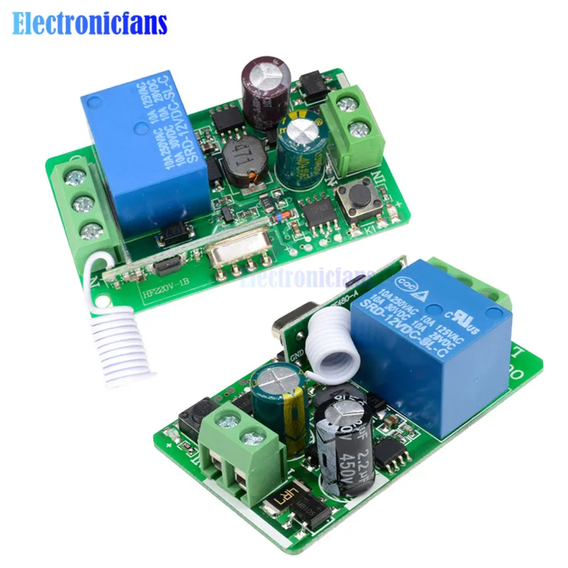 315MHZ 433MHz 315 433 MHZ DC 12V 220V 10A 1 Ch Channel Wireless RF Remote Control Board Transmitter Receiver Relay Switch Module