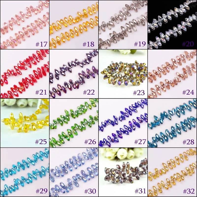 50Pcs/Lot Crystal Glass Beads 6x12mm Cute Teardrop Beads For Jewelry Making Briolette Loose Craft Bracelet DIY Beads Accessories