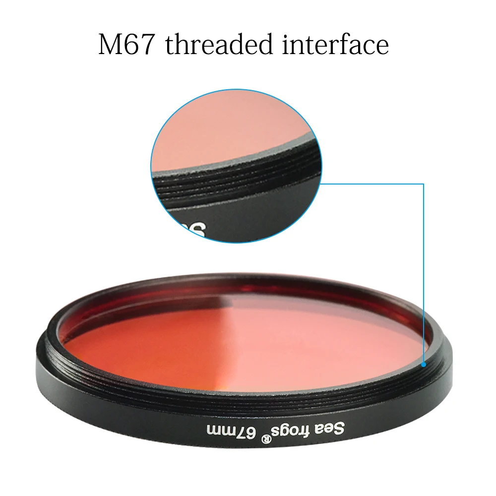 Hight Quality 67mm Circular Polarizer Camera Red Filter Color Light Remedy Underwater Diving Lens Conversion With Thread Mount