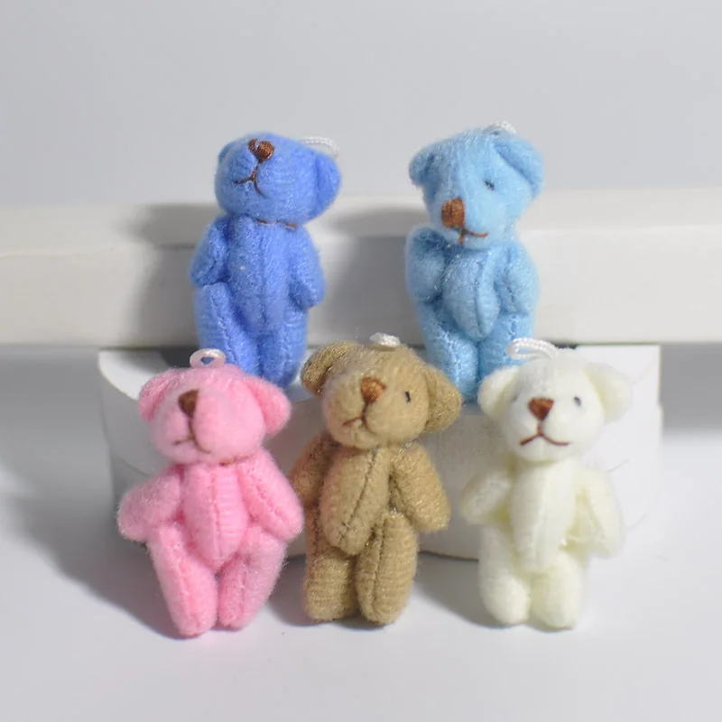 8PCS/lot Plush pendant Simulation Bear Doll Plush Toy Kids Birthday Gift doll Keychain bag Decorations Accessories