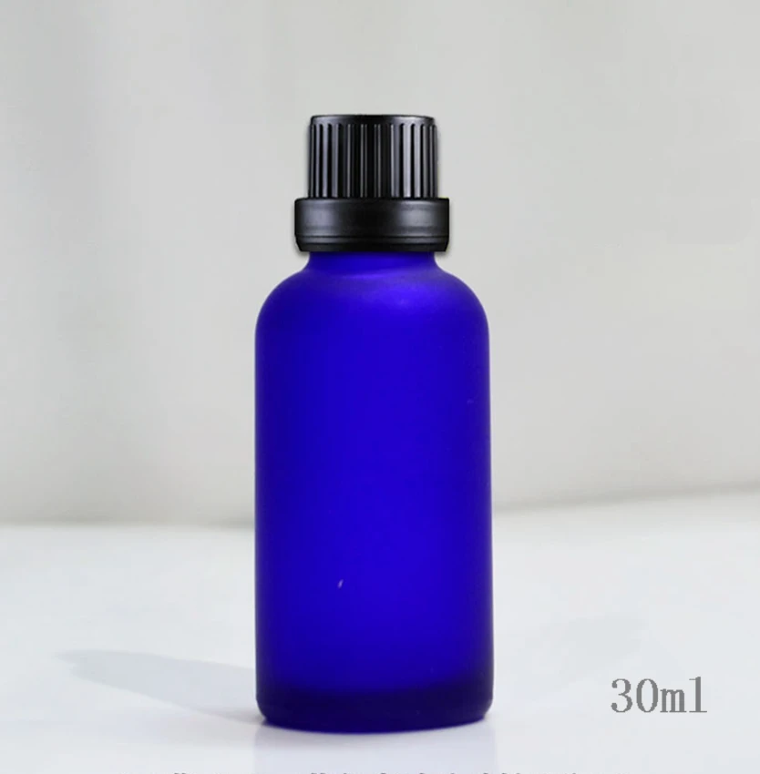 

wholesale 100pcs blue frost high-quality oil glass bottle ,wholesale 30ml frosted packing bottles debugging glass jar 3 color