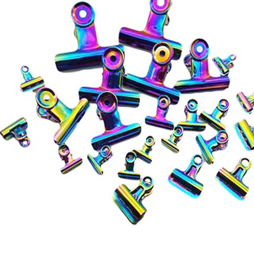 XRHYY 10Pcs Rainbow Color Push Pins Clips Metal Clips Creative Paper Clips With Pins For Cork Board-Bulletin Boards Photo Walls