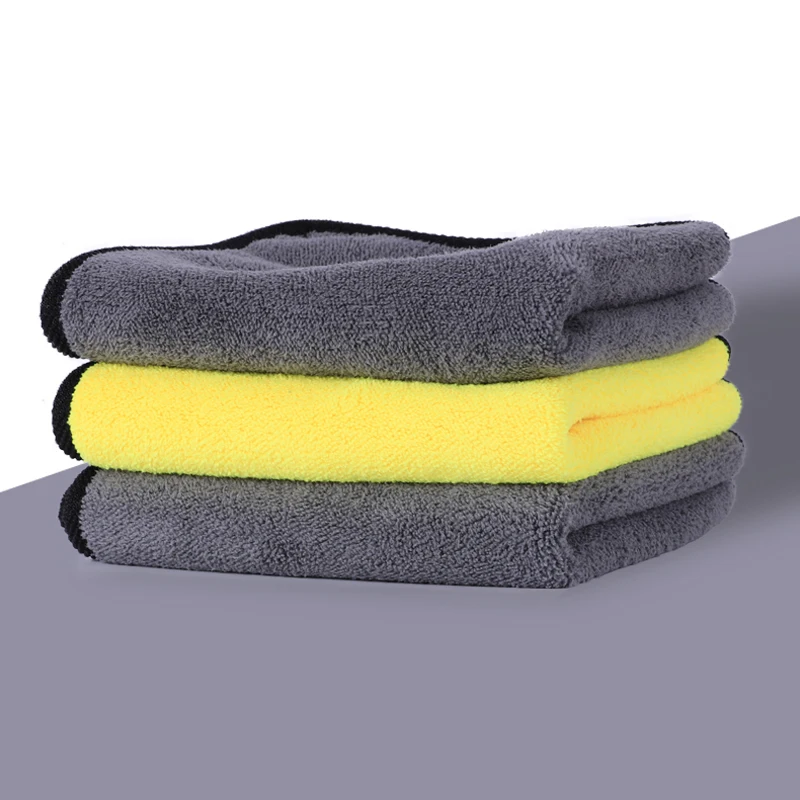 

1X Microfiber Towel Car Cleaning Drying Cloth 30*30/40/60CM Hemming Car Washing Towel Auto Wash