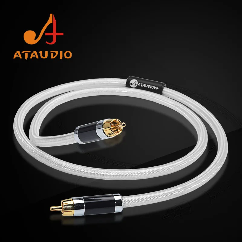 ATAUDIO Hifi Digital Coaxial Audio Video Rca Cable Hi-end Copper and Silver RCA to RCA Male Subwoofer Audio Cable