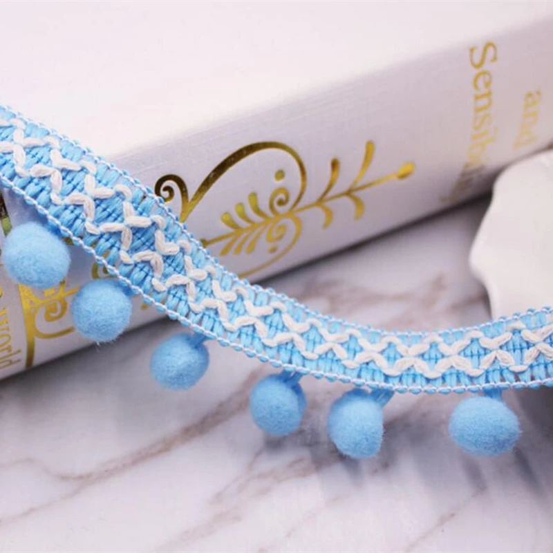 Pom Pom Trim Ball Braid Lace Fringe Ribbons Fabric DIY Sewing Handmade Accessory