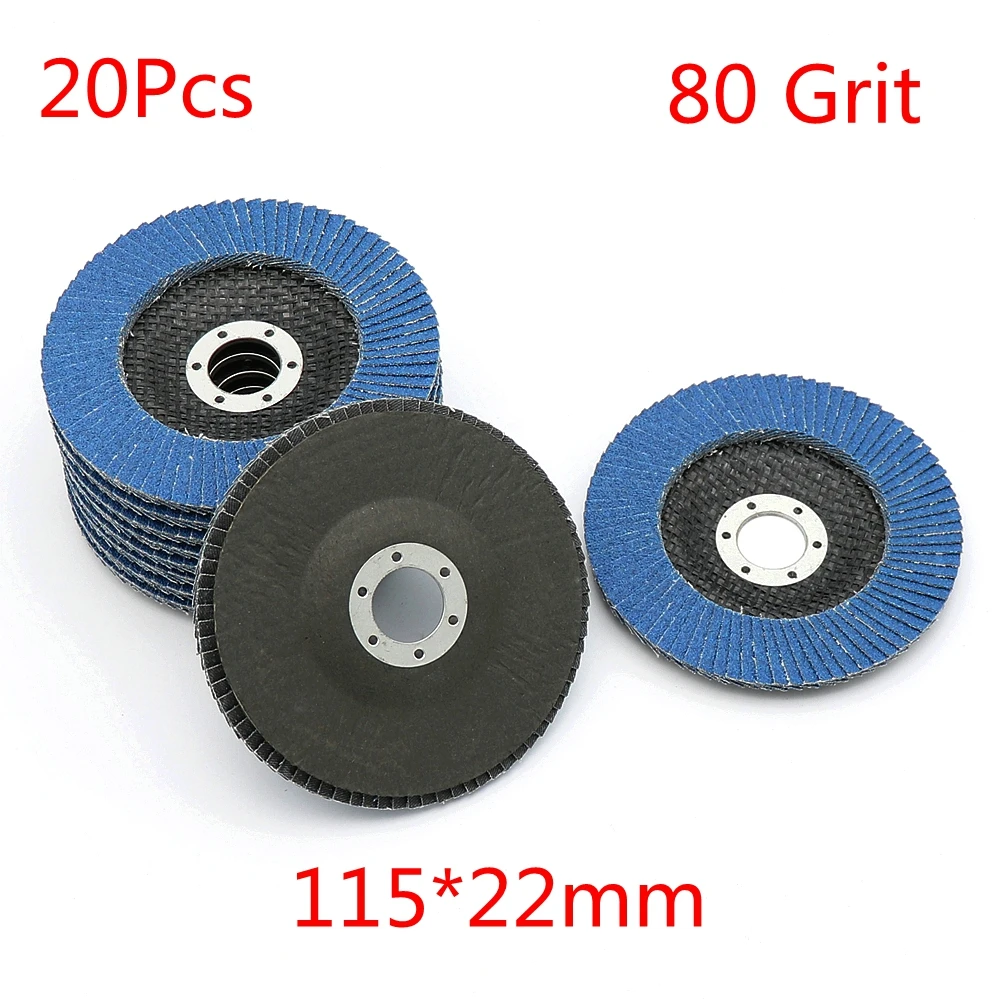 

20PCS Professional Flap Discs 4.5 Inch Sanding Discs 115mm 80 Grit Grinding Wheels Blades For Angle Grinder