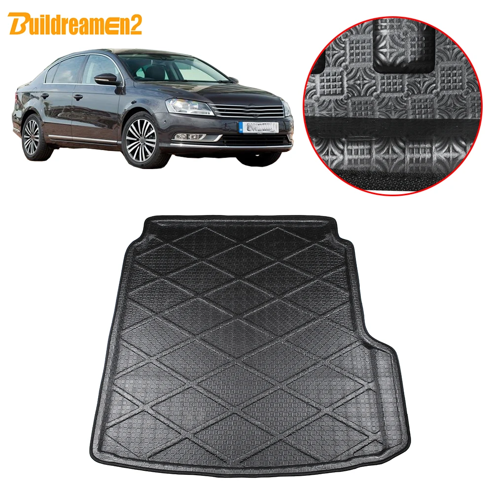 Buildreamen2 Car Tail Trunk Mat Cargo Floor Carpet Tray Boot Liner Mud Pad Styling For Volkswagen Passat B7 B8 2011-2018