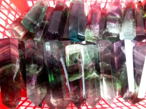 2lb 10 -18 pcs AA+++ NATURAL Fluorite QUARTZ CRYSTAL WAND POINT HEALING