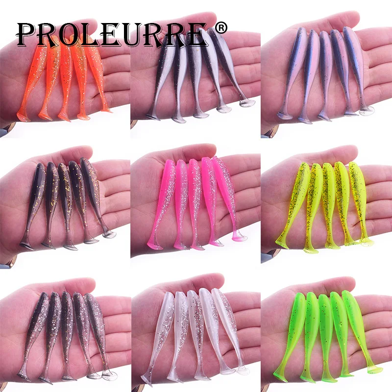 10 sztuk/partia Jig Wobbler Fishing Lure Easy Shiner przynęty wędkarskie 75mm 55mm Carp Fishing miękkiego silikonu sztuczne podwójne kolorowe przynęty